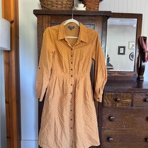 Modcloth Long Sleeve Button-Up Dress in Mustard